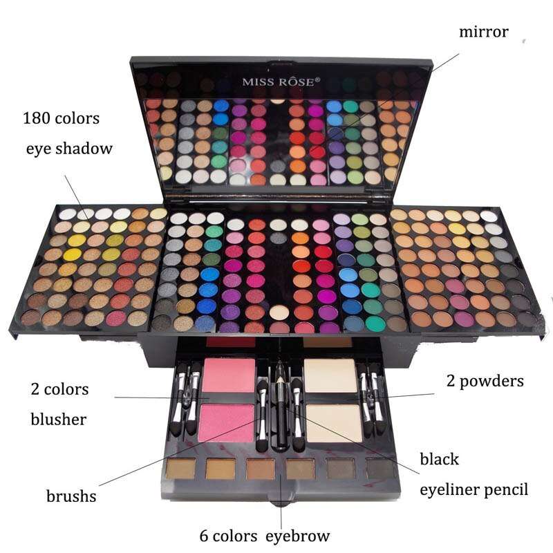 Eyeshadow makeup kit /Facial Blusher /Eyebrow Powder /Eyeliner Pencil 