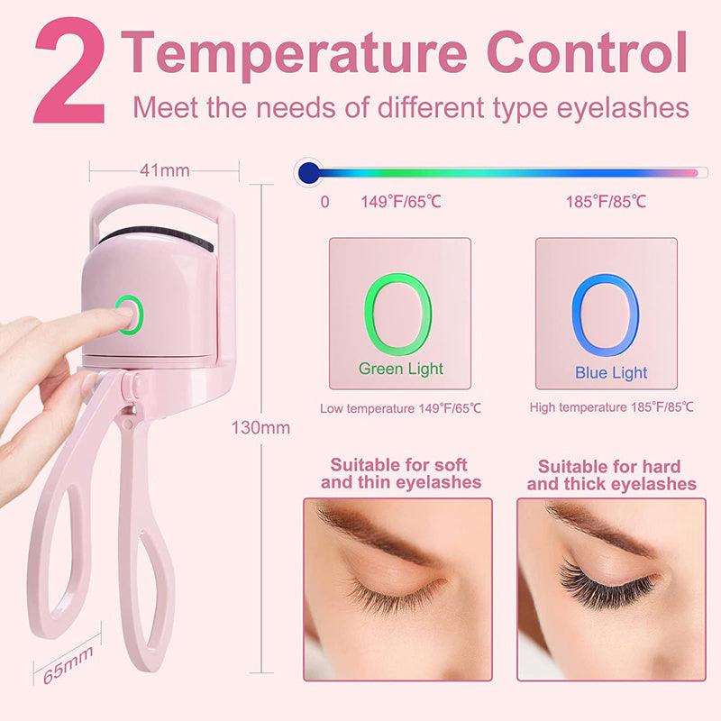 Eyelash Curler Portable Electric Heated Comb Eye Lash Long Lasting Eyelashes Curls Thermal Eyelash Curler Makeup Tools Heated Eyelash Curlers, Rechargeable Electric