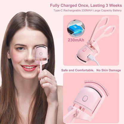 Eyelash Curler Portable Electric Heated Comb Eye Lash Long Lasting Eyelashes Curls Thermal Eyelash Curler Makeup Tools Heated Eyelash Curlers, Rechargeable Electric