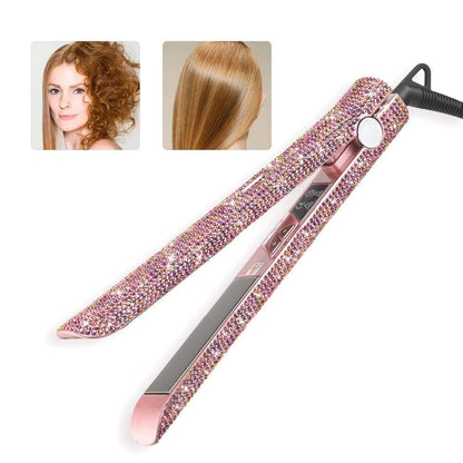 Hair Straightener & Curler 2-in-1 Gliter Titanium Flat Iron Silky Hair