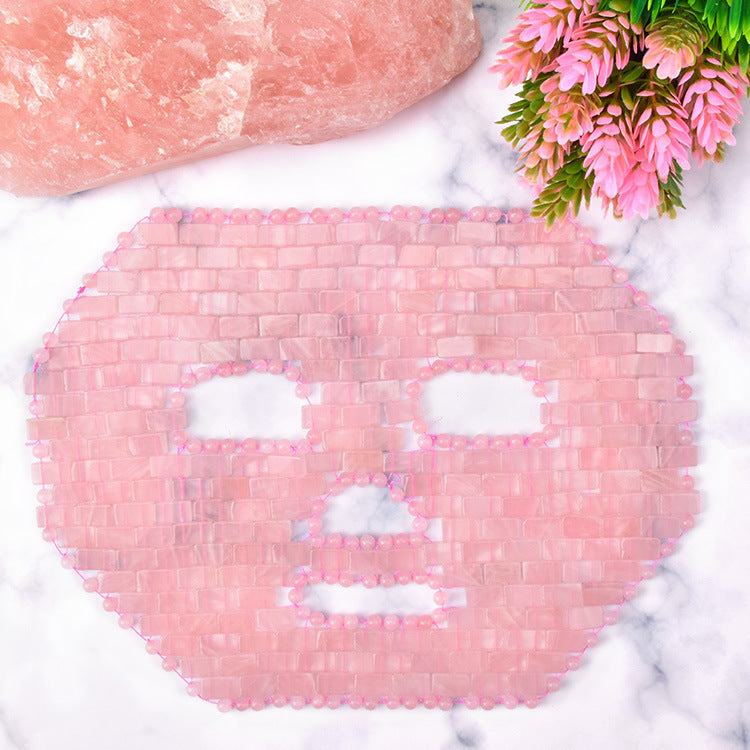 Rose Quartz Face Cold Mask for Headache Stress Relief Relax Skin Care