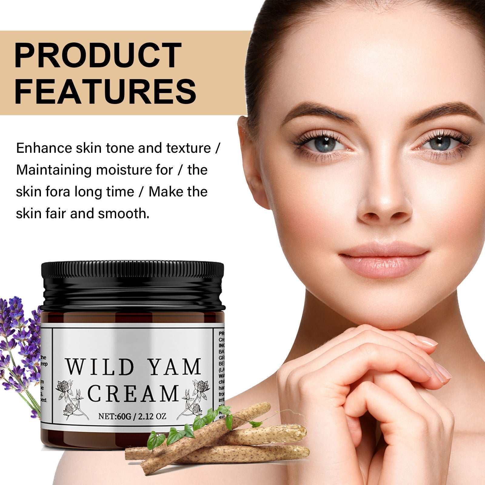 Wild Yam Cream Organic Natural Moisturization Nourishe Revitalize Skin