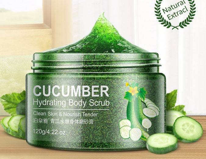 Body Scrub Cucumber Skin Beautiful Gently Exfoliates Removes Dead Skin