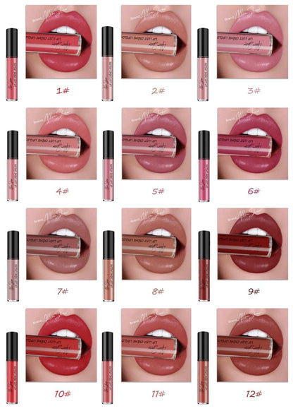 Lip Gloss Silky cream texture lip gloss in various shades, featuring Shopee cross-border exclusive lip glaze for a vibrant, long-lasting look.