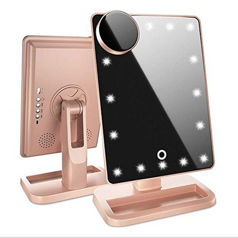 Makeup Mirror 20 LED Lights with Bluetooth Music Speaker Touch Screen